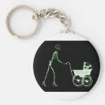 FEMME DE RAYON X ET VOITURE D'ENFANT SQUELETTIQUES PORTE-CLÉ