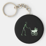 FEMME DE RAYON X ET VOITURE D'ENFANT SQUELETTIQUES PORTE-CLÉ