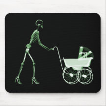 FEMME DE RAYON X ET VOITURE D'ENFANT SQUELETTIQUES TAPIS DE SOURIS