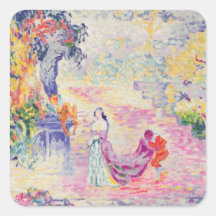 Femme en parc, 1909 (huile sur la toile) stickers carrés
