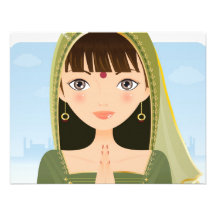 Femme indienne cartons d'invitation personnalisés