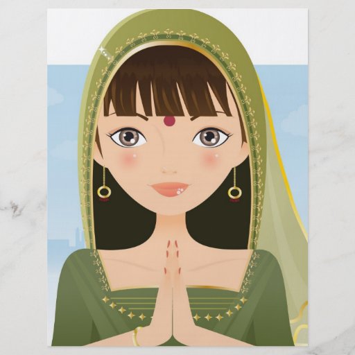 Femme indienne prospectus en couleur