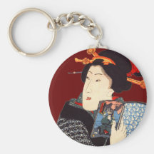 Femme japonaise 2 de lecture porte-clefs