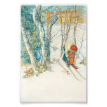 Femme mettant sur des skis - Skidloperskan Photo Sur Toile
