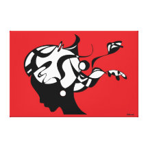 Femme mystérieuse - le chef de la femme - profil impression sur toile