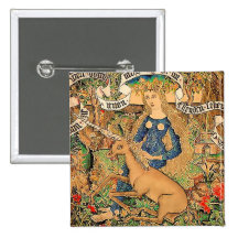 "Femme sauvage avec la licorne " Badges Avec Agrafe