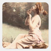 Femme victorienne de rétro de femmes cannelure vin autocollants