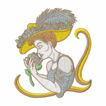 Femme victorienne polos brodés