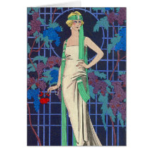 Femme vintage dans l'axe cartes