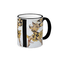 Femme vintage de danse en jaune mug