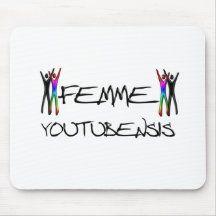 Femme youtube tapis de souris