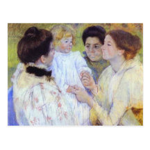 Femmes admirant un enfant. 1897, Mary Cassatt Cartes Postales