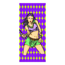 Femmes de combat d'Amazone Carte Double