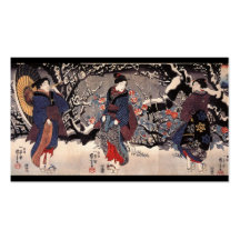 Femmes japonaises pendant les 1800s de la neige C. Cartes De Visite Personnelles