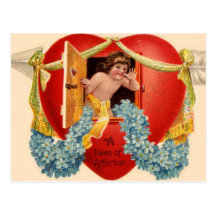 Fenêtre de coeur de Valentine Cartes Postales