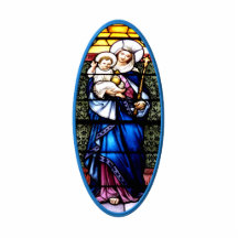 Fenêtre en verre teinté de Jésus et de Mary Photo En Relief