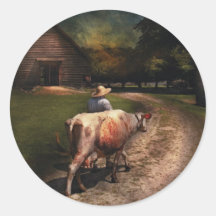 Ferme - allant traire Mabel Adhésif Rond