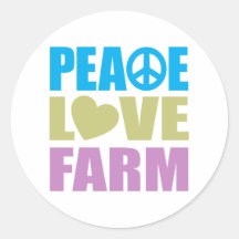 Ferme d'amour de paix autocollants ronds