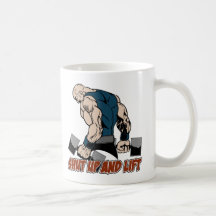 Fermez et soulevez le haltérophile mugs