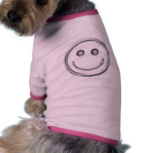 Fermez- la fermeture éclairle - smiley (la courbe) tee-shirt pour animal domestique
