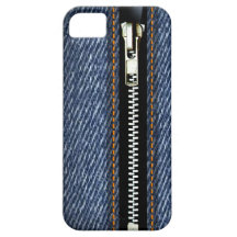 Fermez- la fermeture éclairle - Trompe - l ' denim Étuis iPhone 5