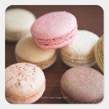 Fermez-vous des macarons sticker carré