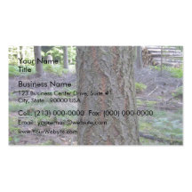 Fermez-vous du tronc d'arbre dans la forêt modèles de cartes de visite