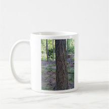 Fermez-vous du tronc d'arbre dans la forêt mugs