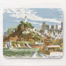 Ferry-boat vintage de Baie de San Franciso d'affic Tapis De Souris