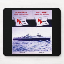 Ferry vintage le lac Michigan de wagon de chemin d Tapis De Souris