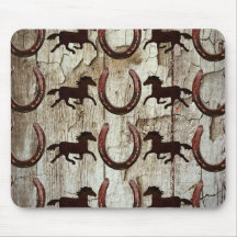 Fers à cheval de chevaux sur les cadeaux en bois d tapis de souris