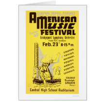 Festival de musique Amérique WPA 1938 Cartes De Vœux