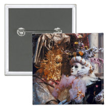 Festival d'Italien de ~ de masque de carnaval de V Badge Avec Épingle
