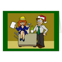 Fête au bureau 2 carte de vœux