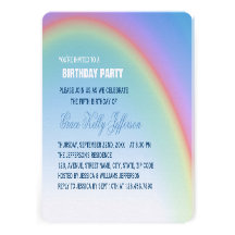 Fête d'anniversaire d'arc-en-ciel faire-parts