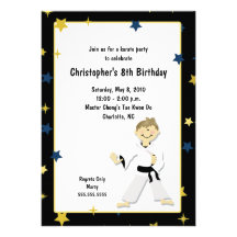 FÊTE D'ANNIVERSAIRE D'ART MARTIAL DE KARATÉ DE GAR INVITATION PERSONNALISÉE