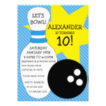 Fête d'anniversaire de bowling de coup de bowling  faire-parts