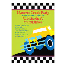 Fête d'anniversaire de camion de monstre pour des  bristols personnalisés