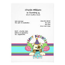 Fête d'anniversaire de chien invitations personnalisées