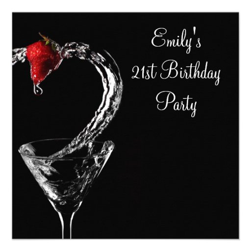 Fête d'anniversaire de cocktail de Martini de frai Faire-parts