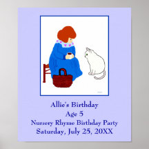 Fête d'anniversaire de comptine affiches
