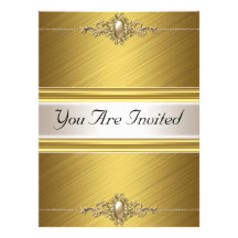 Fête d'anniversaire de couleur d'or cartons d'invitation personnalisés