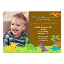 Fête d'anniversaire de dinosaure Invitaions Faire-part