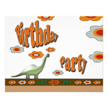 Fête d'anniversaire de dinosaure invitation personnalisée