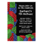 Fête d'anniversaire de garçon - blocs constitutifs invitation personnalisée