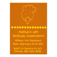 Fête d'anniversaire de jardin de poulet faire-part