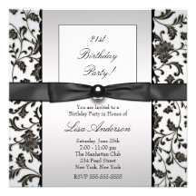 Fête d'anniversaire de la femme de damassé de crav invitation personnalisée