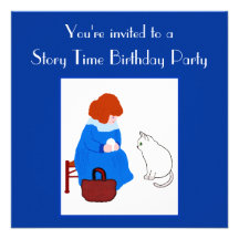 Fête d'anniversaire de l'enfant de temps d'histoir faire-part personnalisé