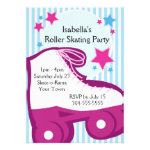 Fête d'anniversaire de patinage de rouleau de fill cartons d'invitation personnalisés