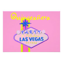 Fête d'anniversaire de Quinceañera à Las Vegas Carton D'invitation